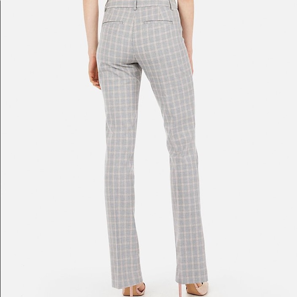 Express Mid Rise Plaid Columnist Barely Boot Pant - image 2